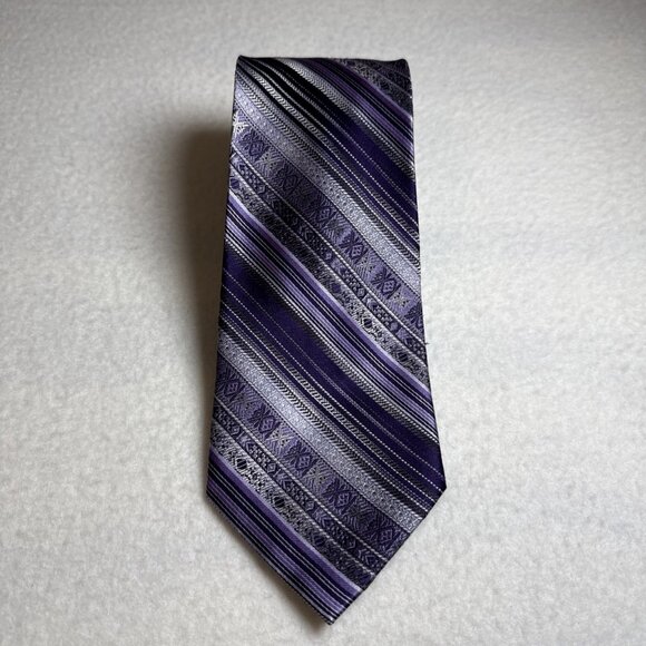 Stafford Essentials MEN’S NECK TIE Different shades Purple ALL SILK Hand Made - Picture 1 of 6